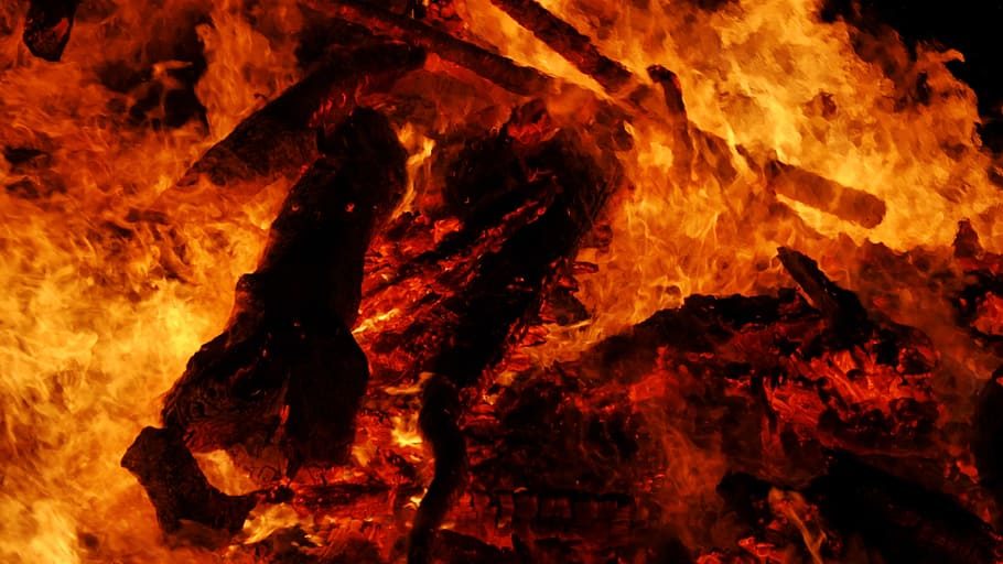 Easter Fire, Background, fire, karsamstang, heat - temperature, flame, danger, burning, red, fire - natural phenomenon