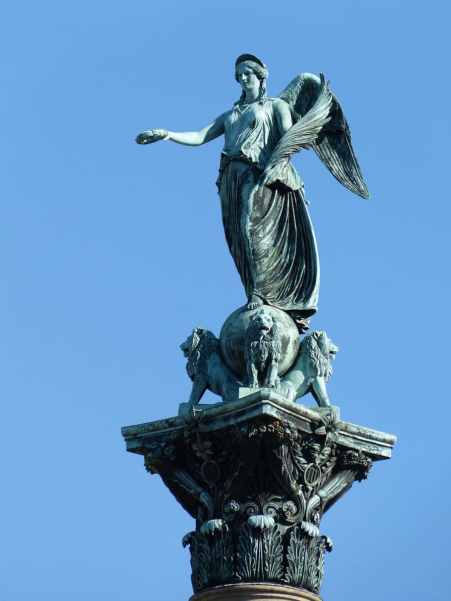 Angel, Wing, Bronze Statue, statue, angel, wing, monument, sculpture, famous Place, europe, germany