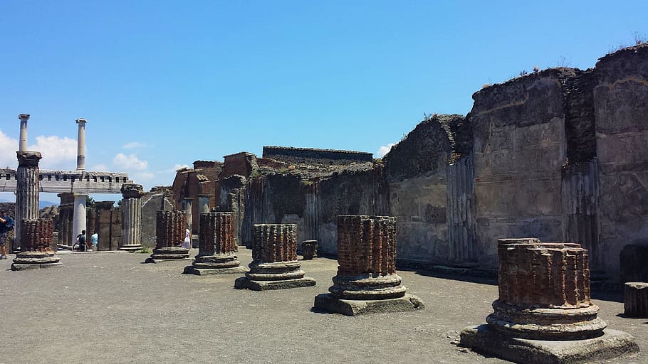 gray, brown, concrete, landmark, Pompeii, Naples, Archaeology, Culture, antiquity, heritage