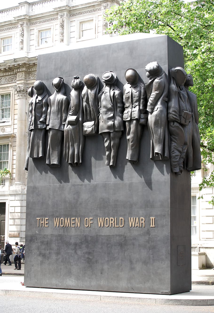 memorial, women, whitehall, london, ww2, wwii, world war 2, text, human representation, architecture