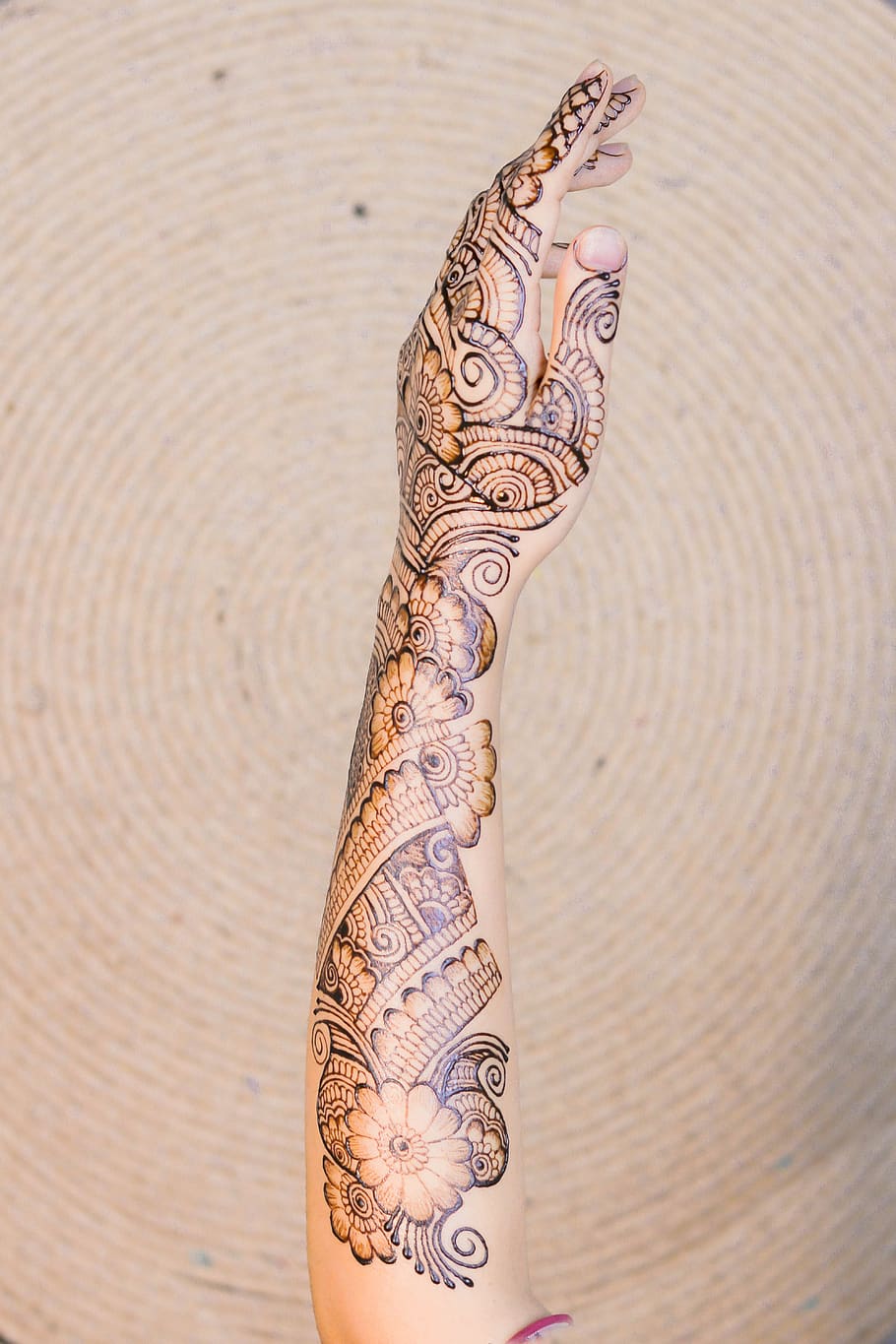 1 Pair2 Sheets Henna Tattoo Stencils For Hand Body Art PaintingFlower  Glitter Airbrush Indian Henna Tattoo Templates 2112cm