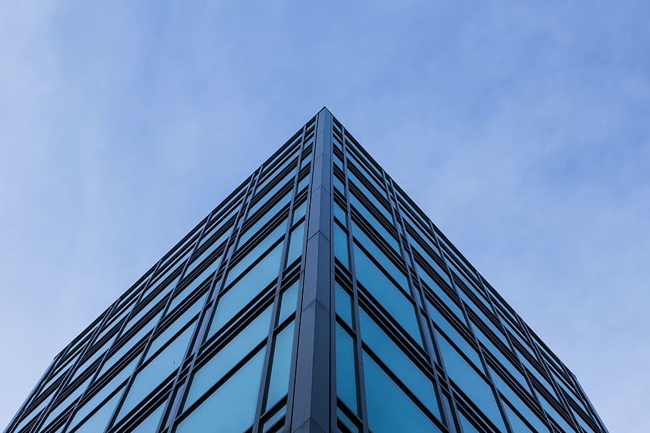 curtain building, daytime, low, angle, photography, curtain, wall, building, blue, sky