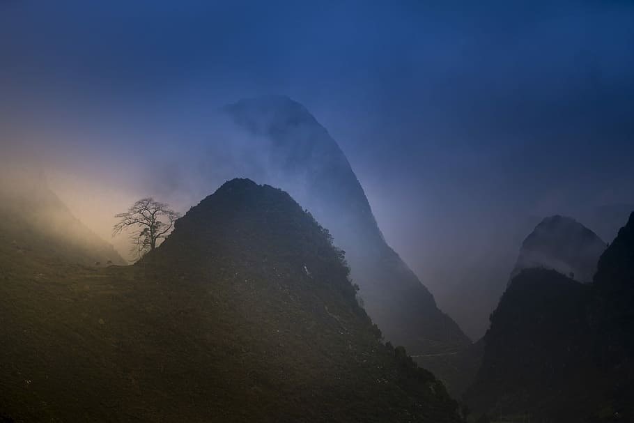 Montaña cubierta de humo, Vietnam, Ha Giang, calle, montaña, provincia, montaña alta, agradable, paisaje, país