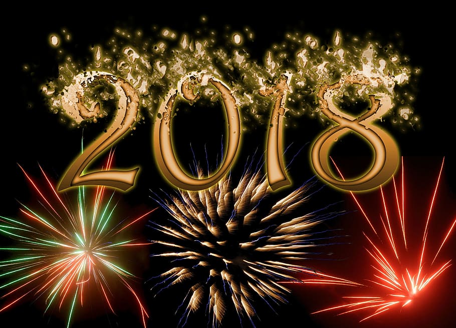 assorted-color fireworks, 2018 text overlay, new year's eve, 2018, turn of the year, fireworks, new year, new year 2018, annual financial statements, new year's day
