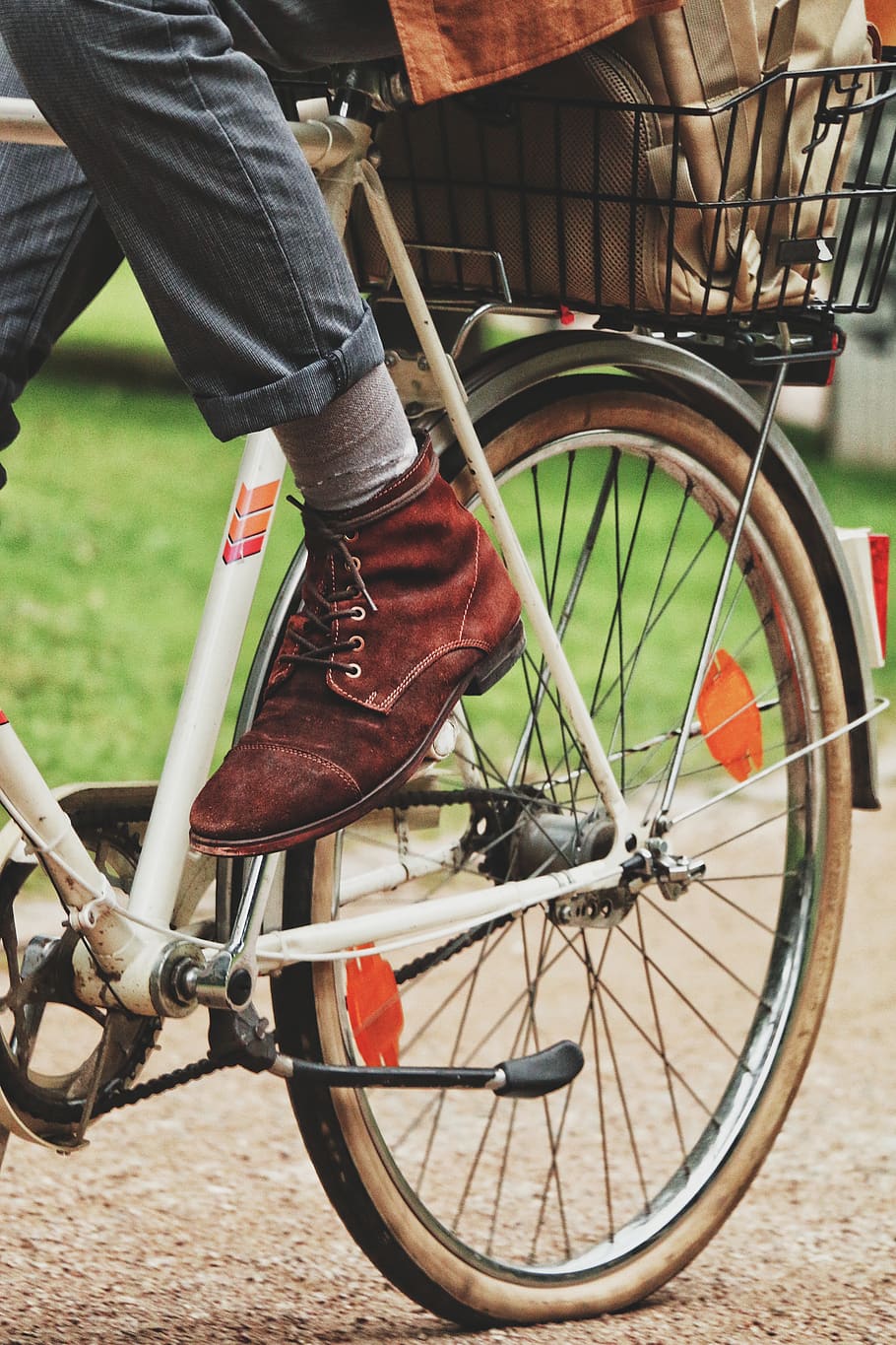 bicicleta, oxidado, viejo, bokeh, mango, deporte, personas, hombre, botas, personas reales