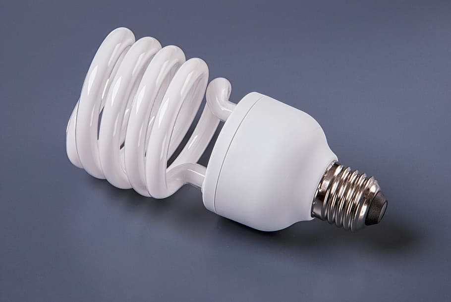 white, cfl, curl, bulb, electricity, power, fluorescent, energy, illumination, electric
