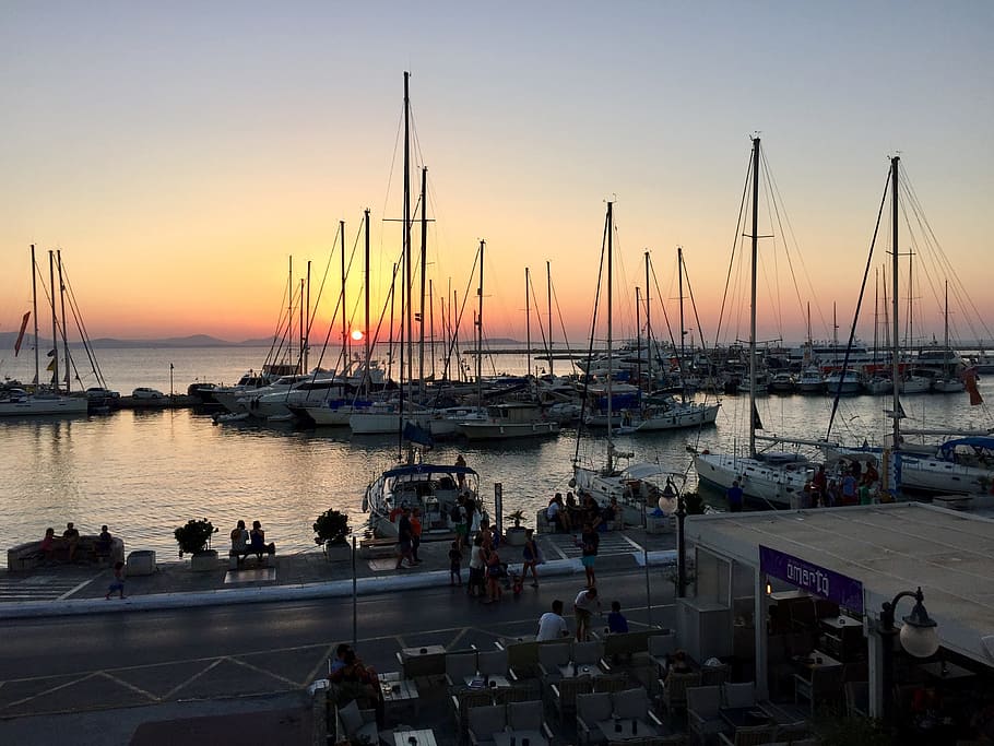 naxos, port, cyclades, greece, island hopping the aegean sea, sailor, marina, sunset, transportation, water