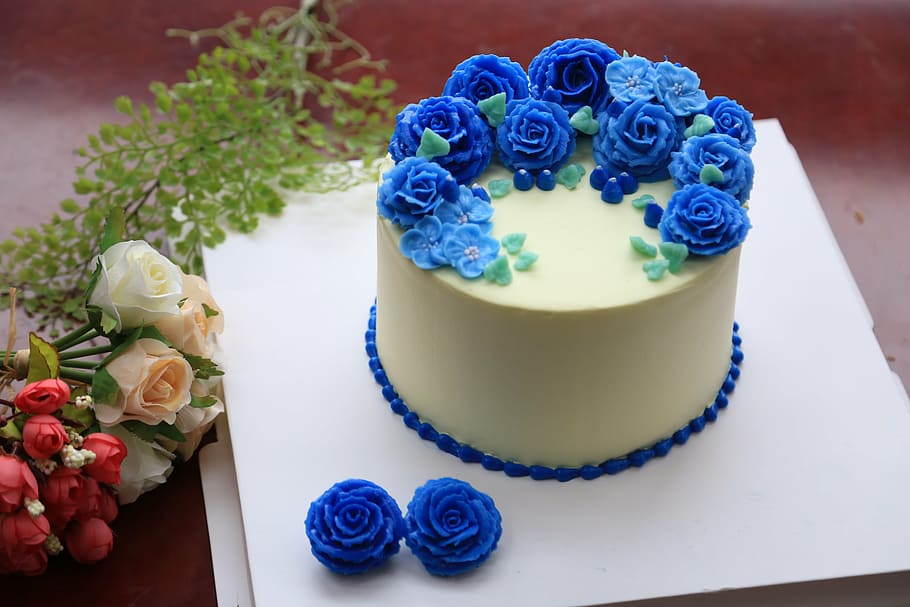 decorar el pastel, pastel, dulce, crema, flor, punto oeste, dim sum, boda, decoración, comida