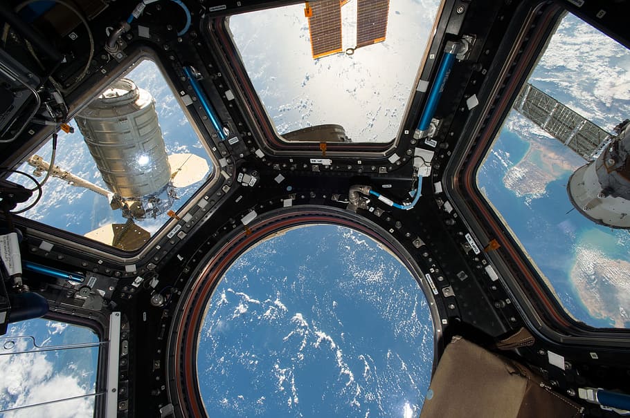 earth view, satellite, space, view, cupola, iss, international space station, cosmos, cygnus spacecraft, technology