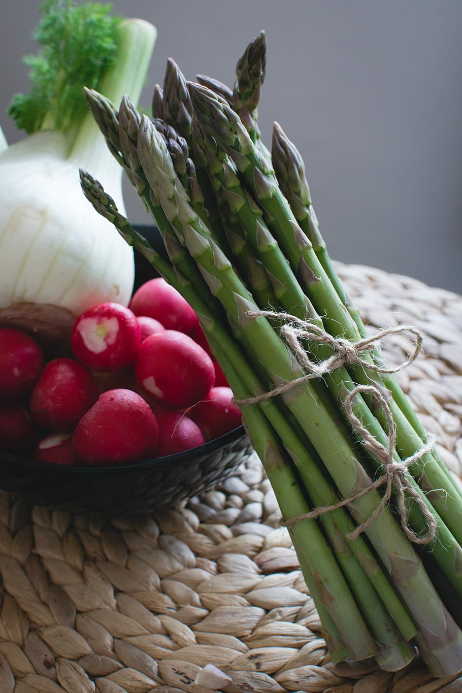 asparagus, radishes, fennel, Fresh, healthy, vegetables, food, vegetable, freshness, onion
