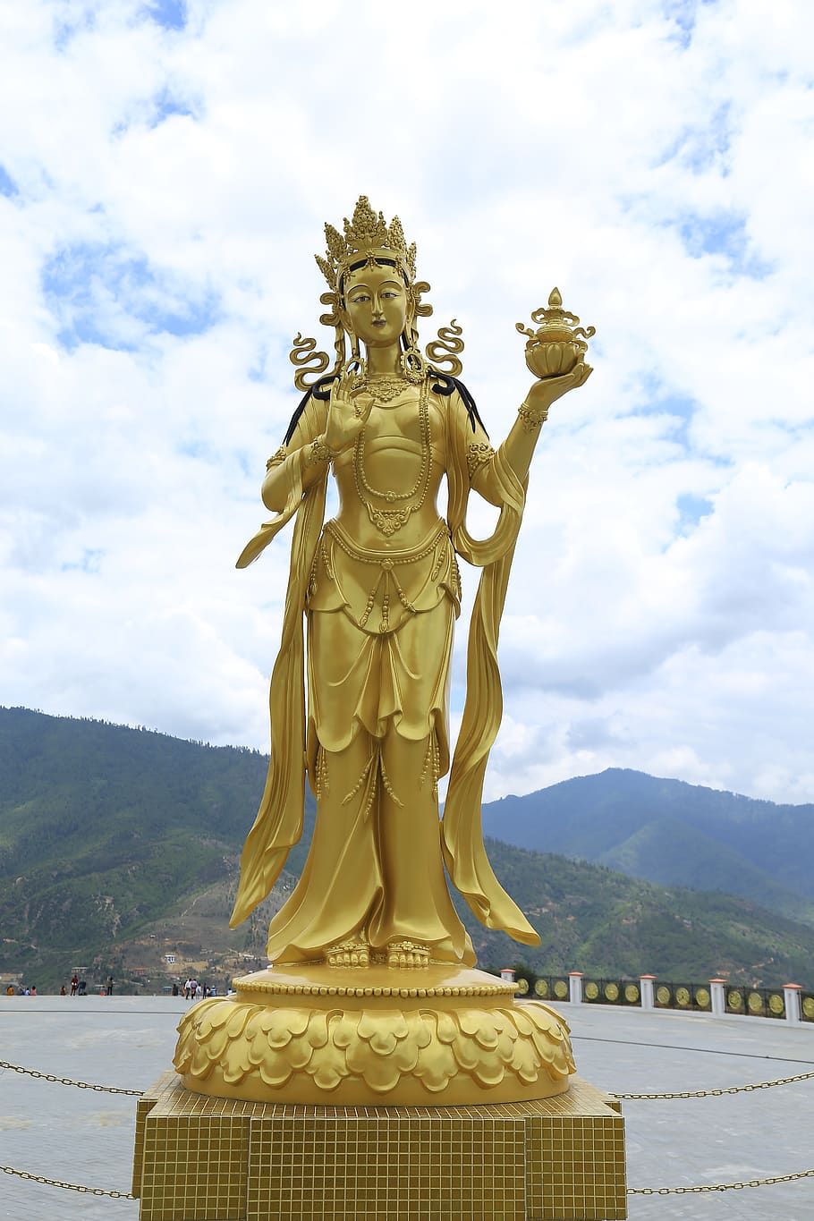 deusa, butão, estátua, budismo, cultura, espiritual, religião, viagem, arquitetura, escultura