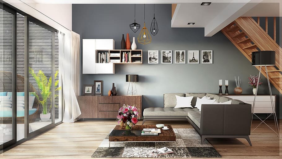 negro, gris, living, sala, conjunto, arquitectura, interior, diseño, habitación doméstica, interior de la casa