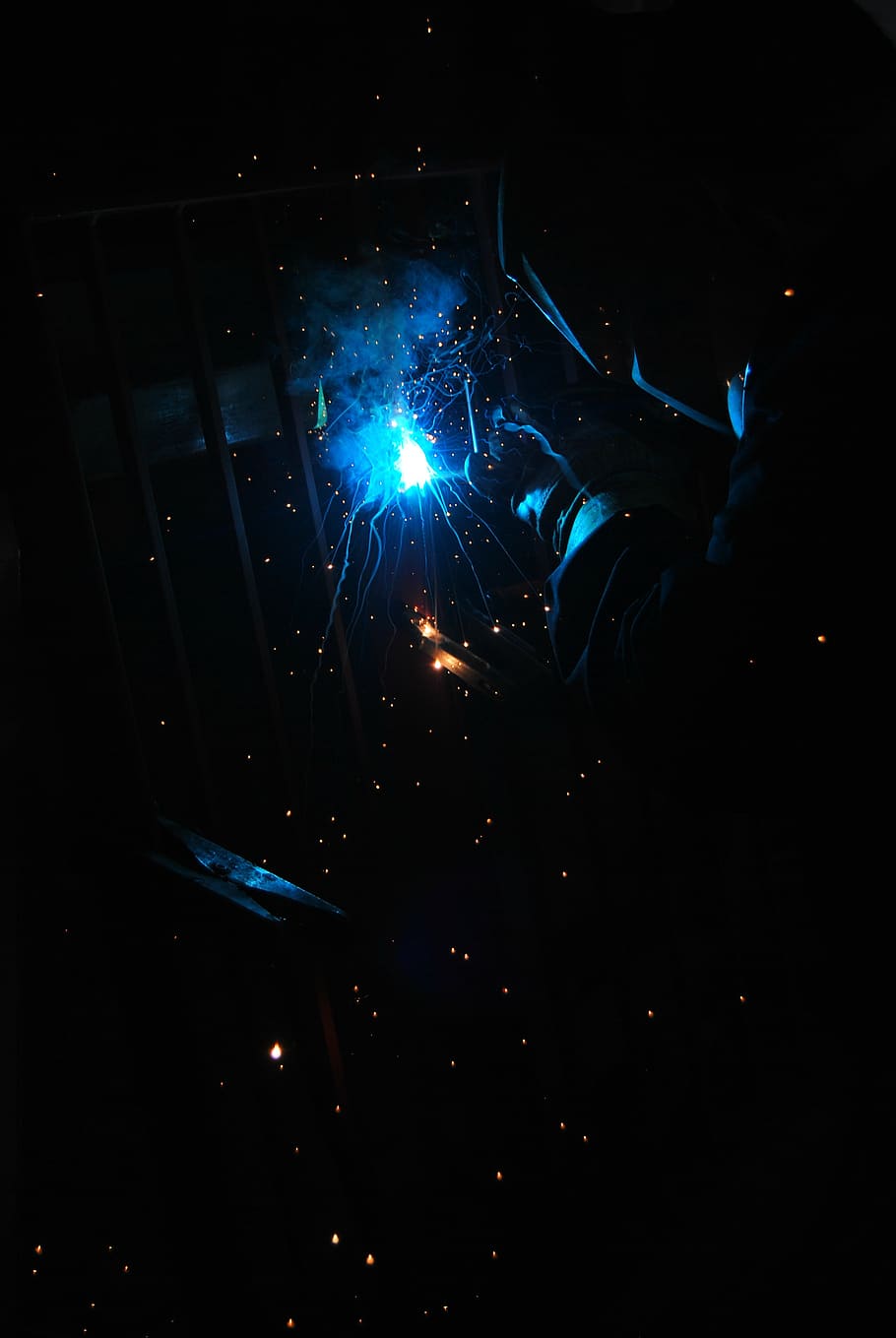 person welding metal wallpaper, welding, sparks, arcs, light, metal, construction, engineering, metalwork, fabrication