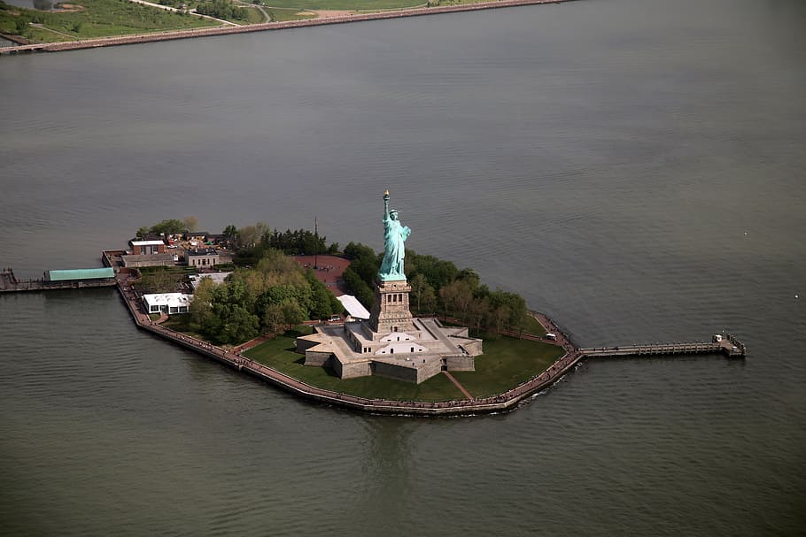 statue of liberty, new york, united states, city, manhattan, ny, statue, nyc, dom, water