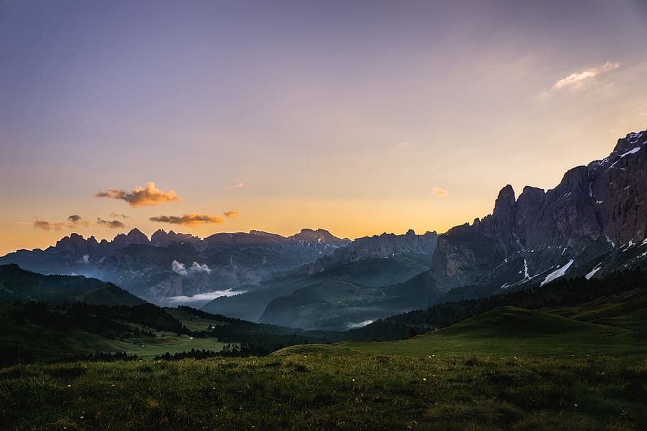 landscape shot, mountains, sunset, Landscape, shot, Italy, nature, natural, mountain, scenics