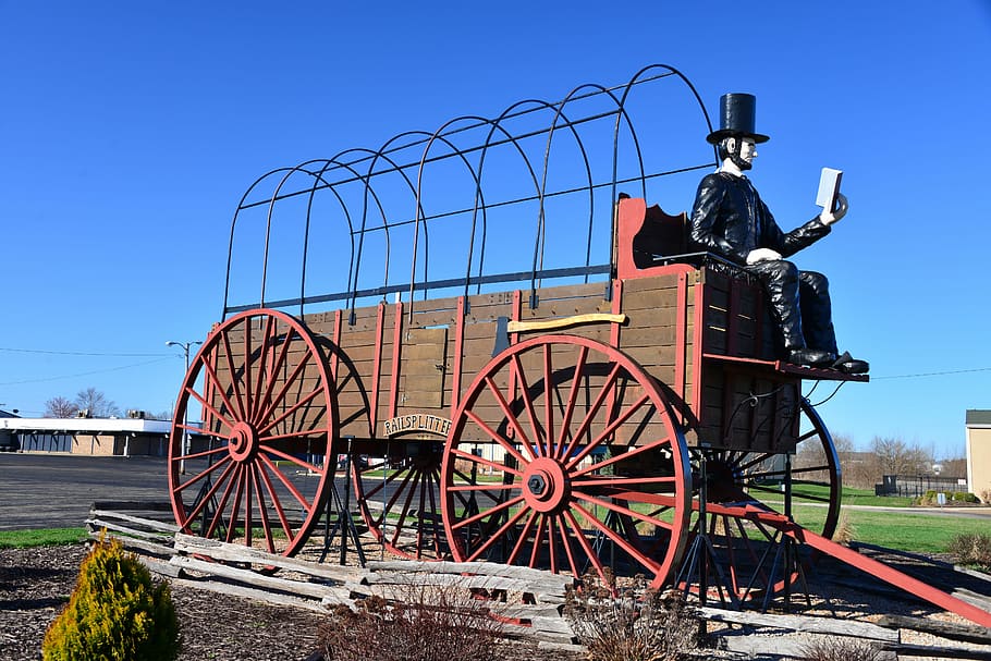 Route 66, Lincoln, Illinois, lincoln, illinois, covered wagon, roadside attraction, 66, outdoor, stop, historic