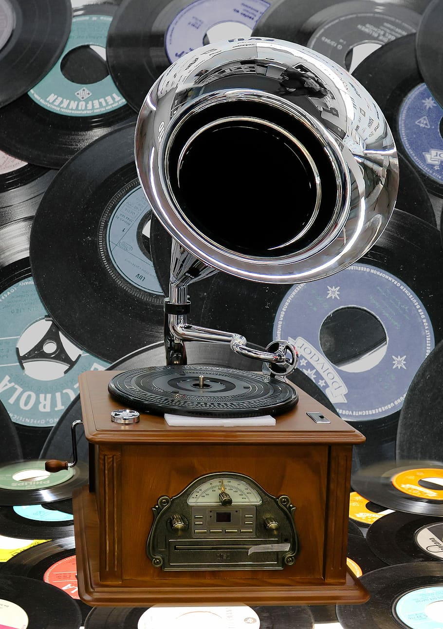 Gramophone, Records, Music, Nostalgia, gramophone, records, tinge, listen to music, playback device, turntable, grooves