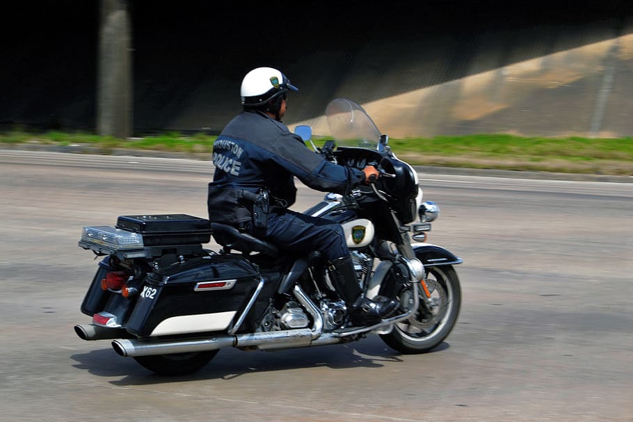policial, motocicleta, patrulha, bicicleta, dirigir, corrida, velocidade, rápido, movimento, transporte