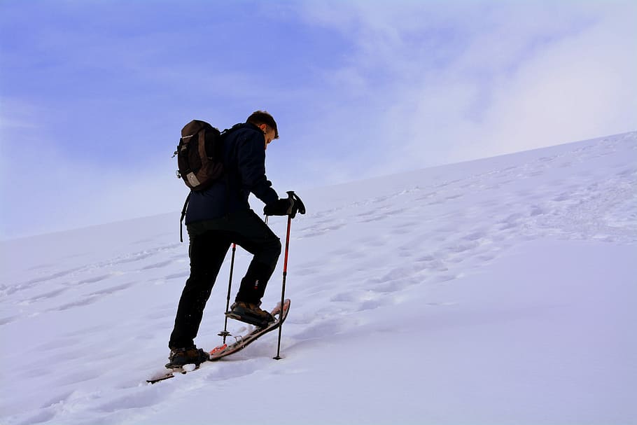 ascent, fatigue, snow, winter, fun, adventure, cold, snowshoes, cold temperature, full length