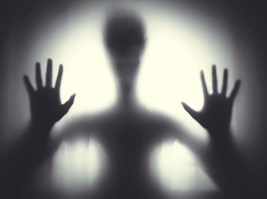 エイリアンのポスター, 黒と白, 不気味な, 幽霊, 手, 窓, 光, 人間の手, 恐怖, 人間の身体の部分