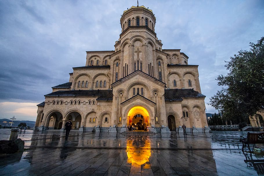 tbilisi, sameba, tourism, tourist attractions, orthodox, church, georgia, sky, religion, awesome