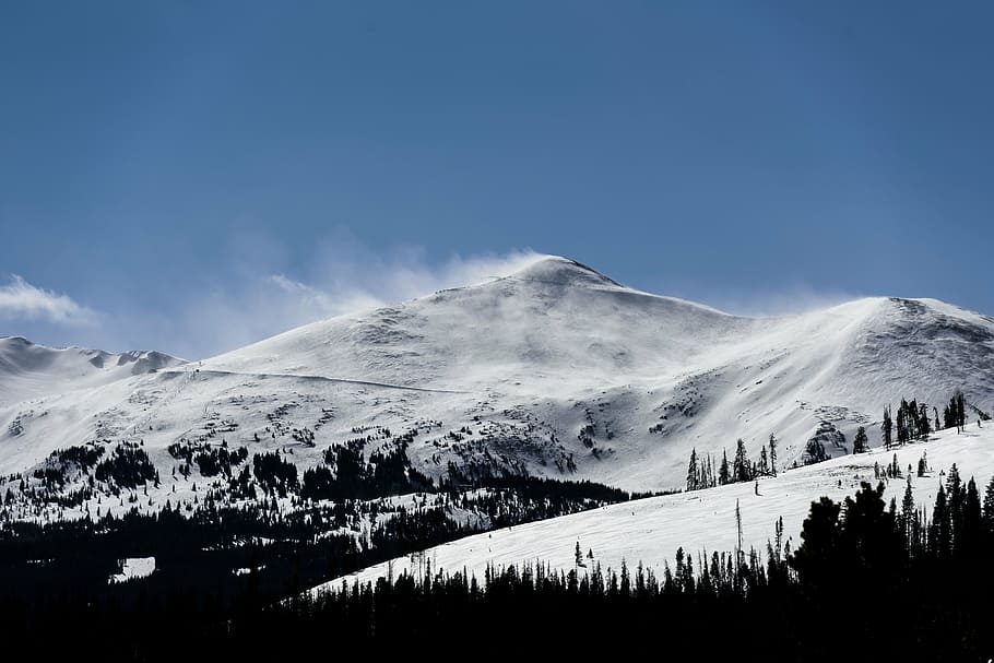雪に覆われた山, 山, 高原, 雲, 空, 頂上, 尾根, 風景, 自然, 谷