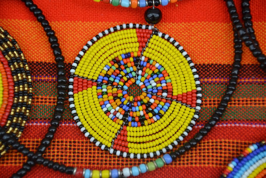 massai, perhiasan, afrika, tradisi, budaya, festival, austria, penuh warna, berwarna multi, pola
