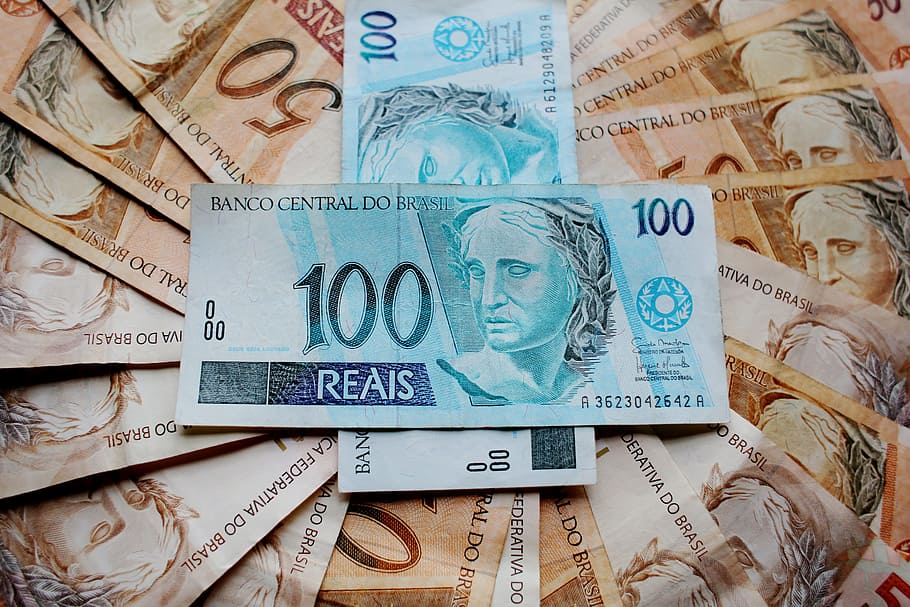 100 billetes, papeletas, dinero, real, nota, moneda brasileña, brasil, cincuenta dólares, moneda, ingresos