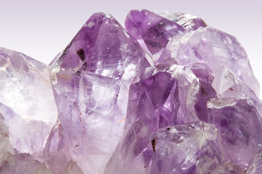 primer plano, fotografía, mineral de piedra, amatista, violeta, púrpura, cuarzo, transparente, gema, macro