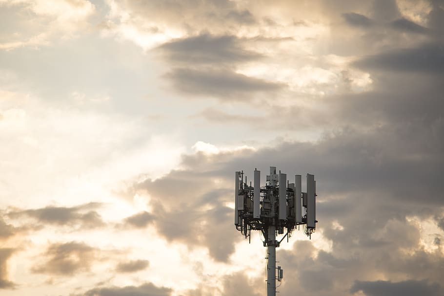 Torre de telefonía celular, vigilancia, teléfono celular, red, inalámbrico, puesta de sol, redes, comunicación, móvil, torre