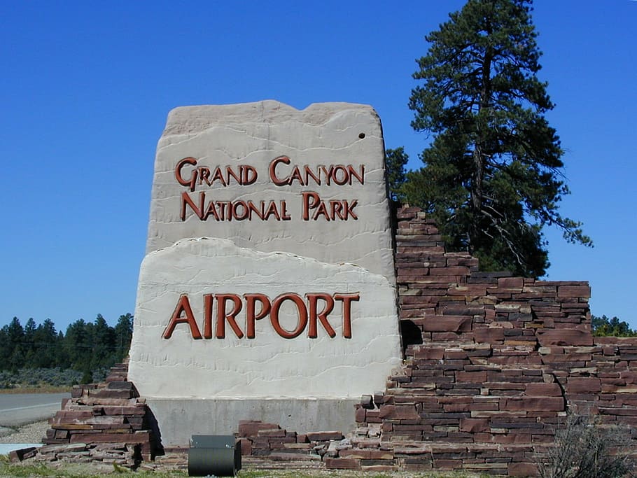 grand canyon national park, grand canyon, arizona, places of interest, usa, shield, airport, text, western script, communication