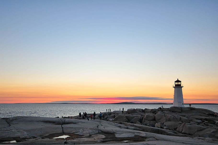 Lighthouse, Peggy'S Cove, Nova Scotia, peggy's cove, nova scotia, shore, coast, sunset, maritime, landscape, ocean