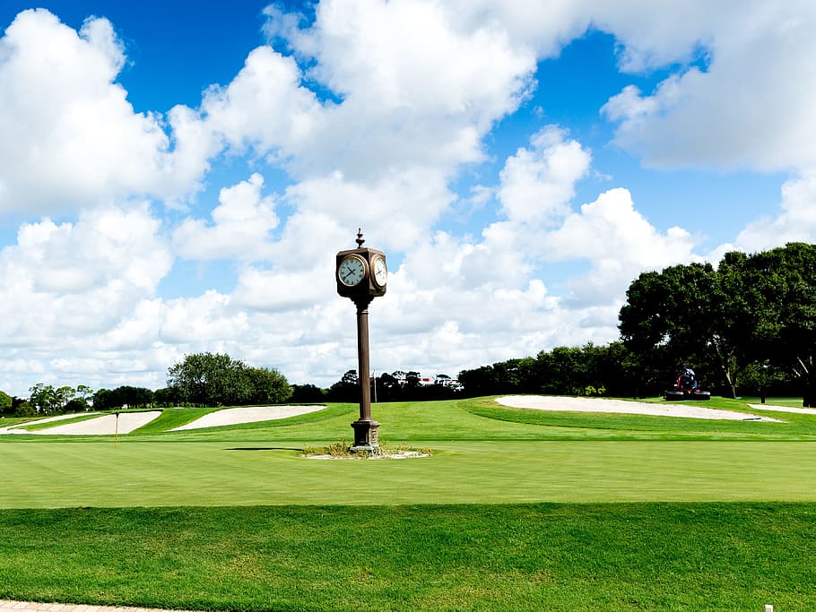 Golf Course, Clock, Grass, Sport, green, course, golf course landscape, outdoor, golfing, golf