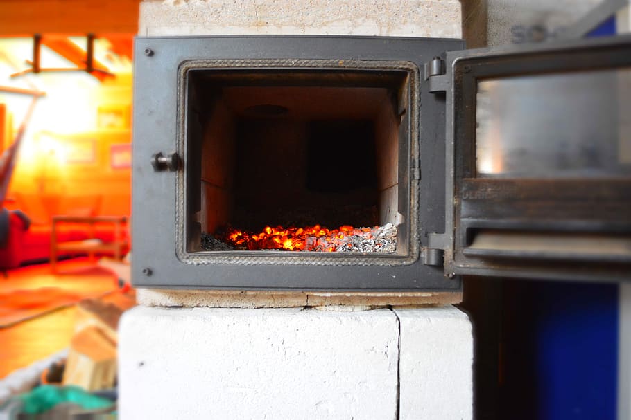 oven, embers, ash, heat, burning, fire, fire - natural phenomenon, heat - temperature, flame, metal
