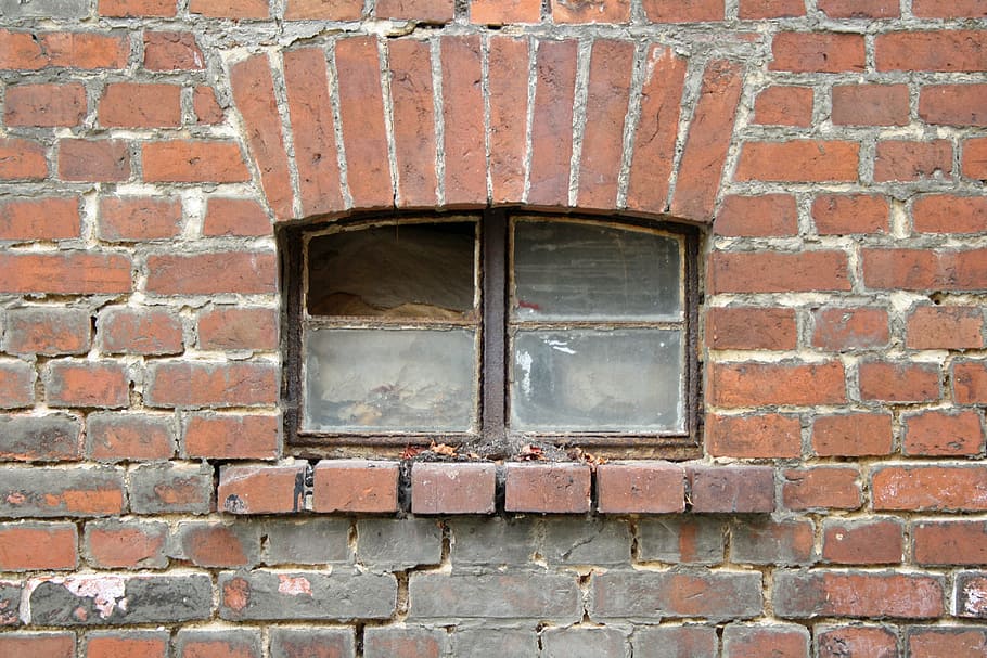 wall, window, clinker, building, old, facade, architecture, home, brick, old window