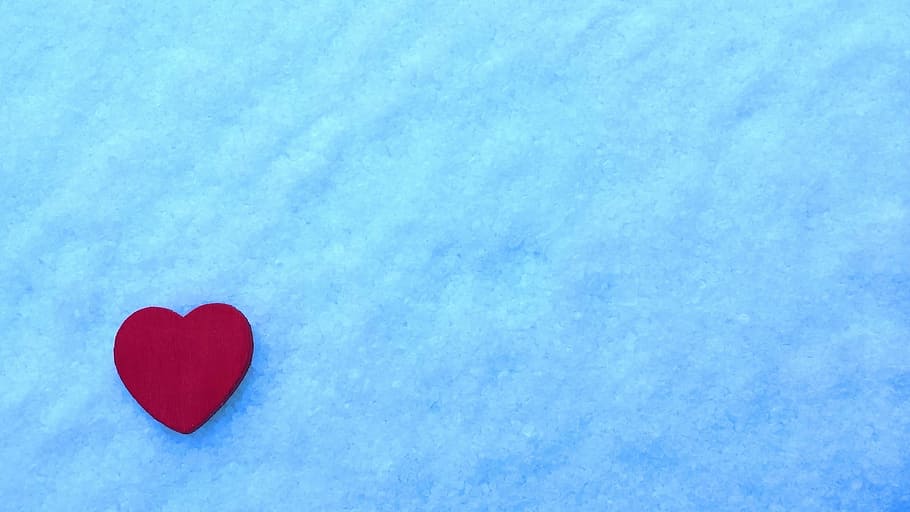 azul, superficie, Corazón, Rojo, Amor, Día de San Valentín, romance, romántico, símbolo, tarjeta