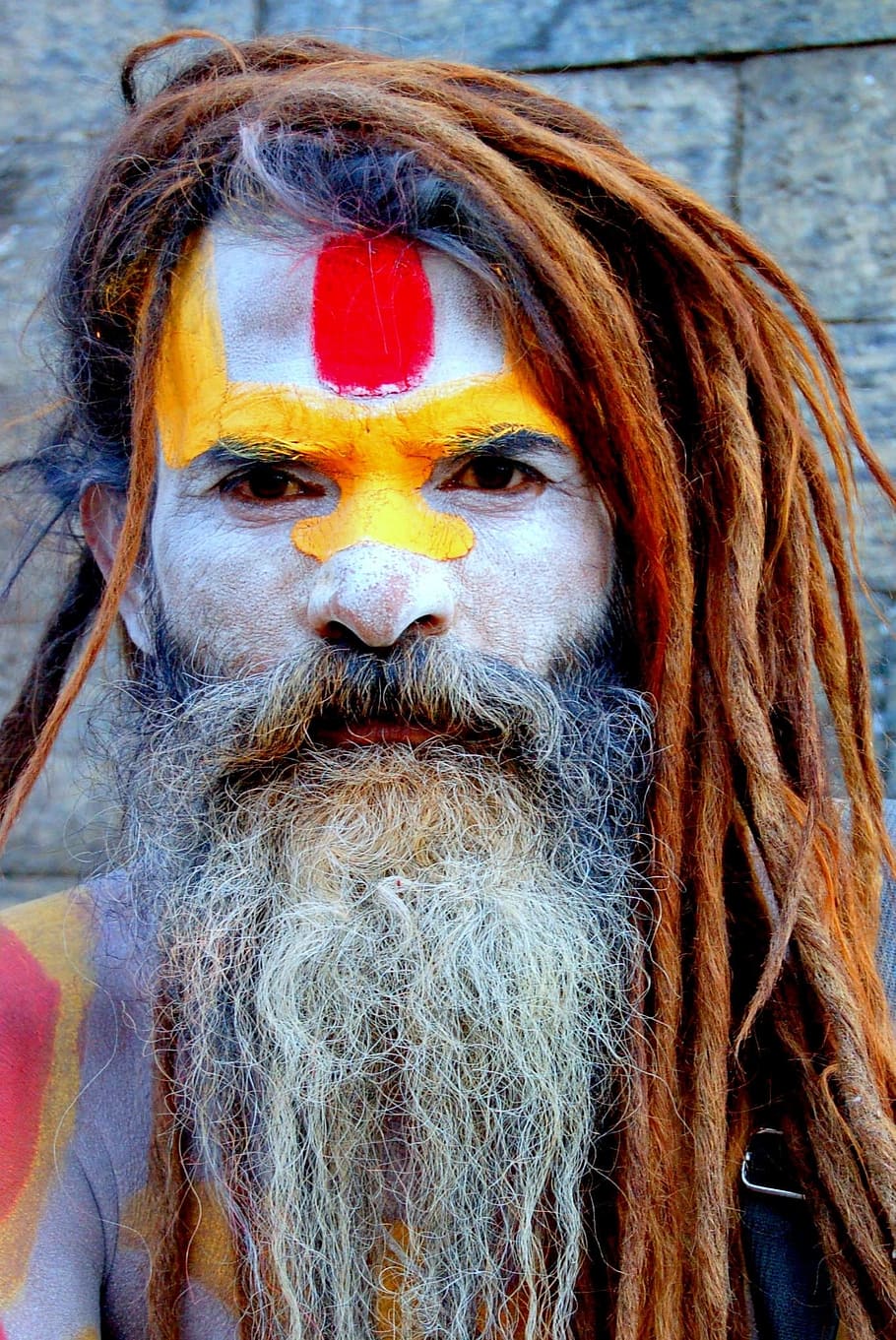 close-up photography, Holi, Man, Nepal, Blessed, holi man, religious, colorful, festival, powder