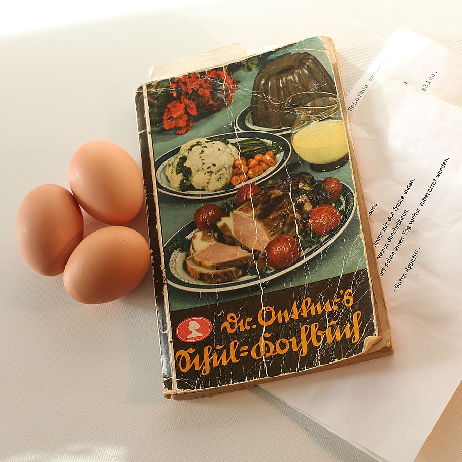 Cookbook, Old, Recipes, 1937, preparation, kitchen, bake, egg, homemade, vintage