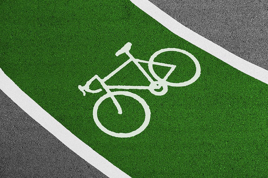 ciclo, pista, verde, pictograma, ícone, bicicleta, esporte, mínimo, corrida, estrada