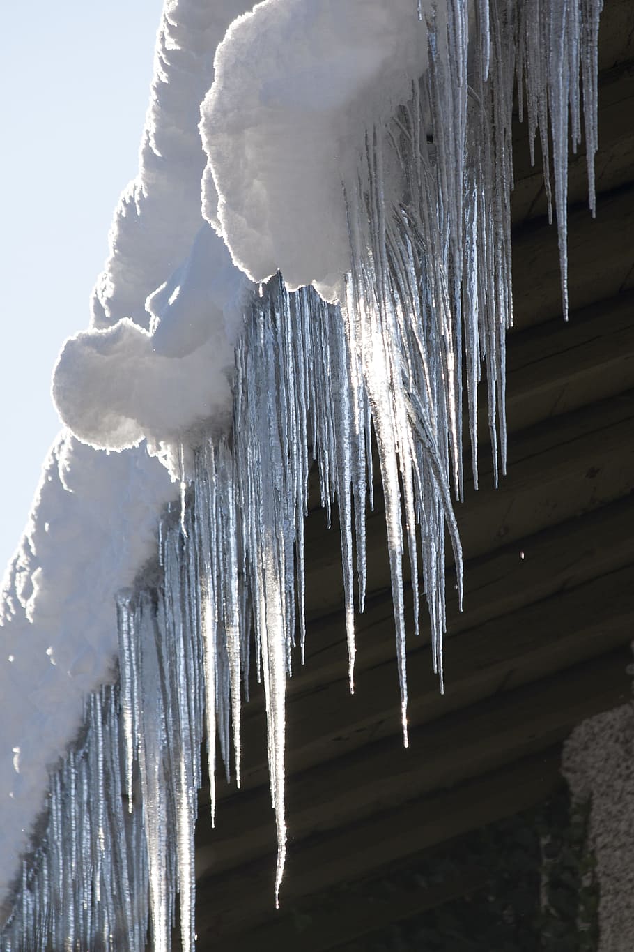 ice, icicle, cold, winter, roof, gutter, white, frost, snow, frozen