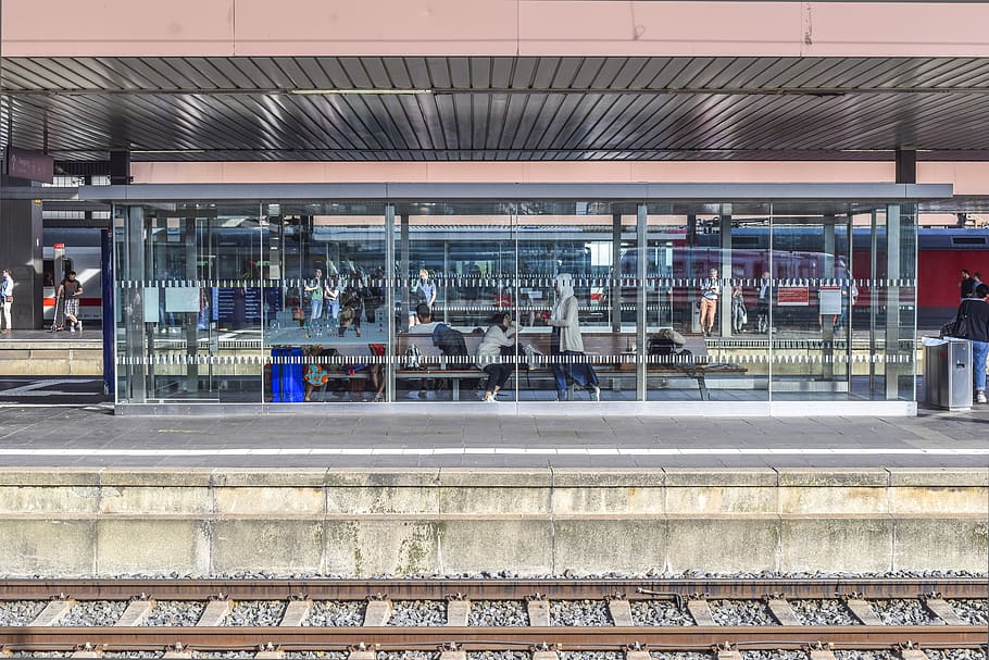 architecture, railway station, platform, stop, trainstation, travel, traffic, glass, waiting area, central station