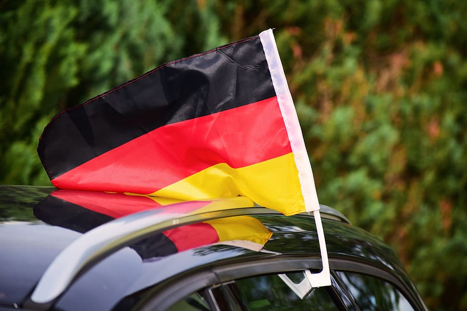 flags and pennants, germany colors, flag, black, red, gold, national, ornament, fan, football fan