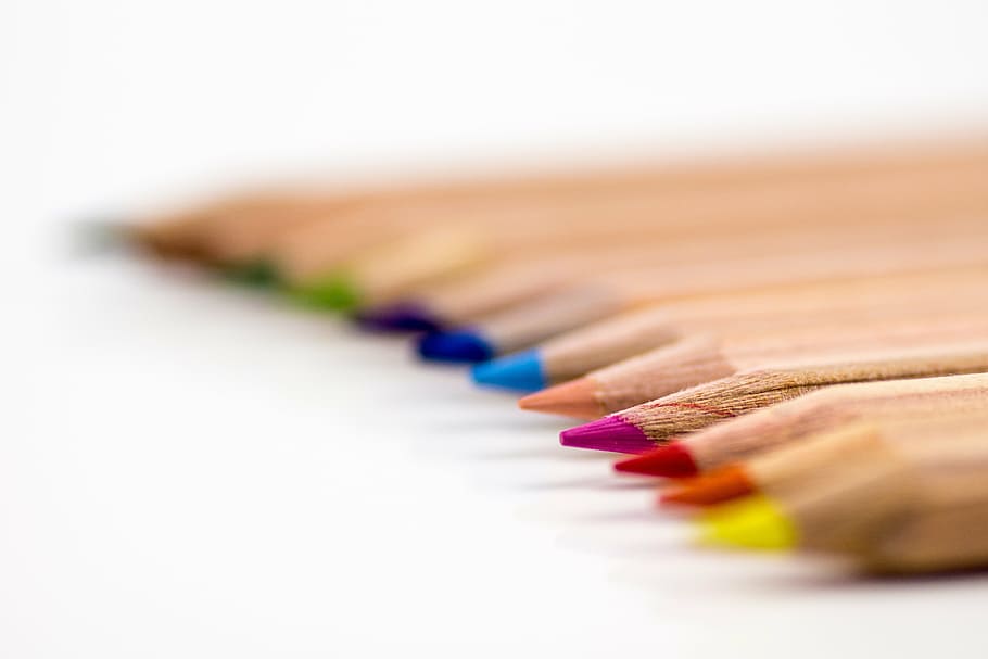 selective, focus photography, coloring pencils, colored pencils, pens, crayons, colour pencils, colorful, color, writing accessories