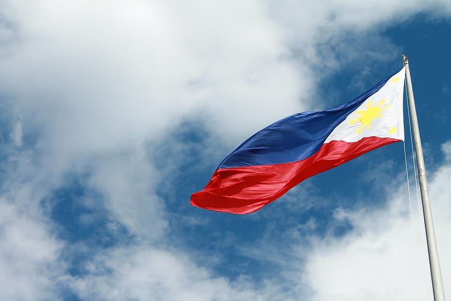 foto de primer plano, república, bandera de filipinas, durante el día, filipinas, bandera, filipino, nación, asia, volando