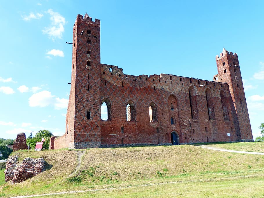Arsitektur, tua, kuno, Istana, perjalanan, Kastil, radzyń chełmiński, Polandia, di pengadilan, Gotik