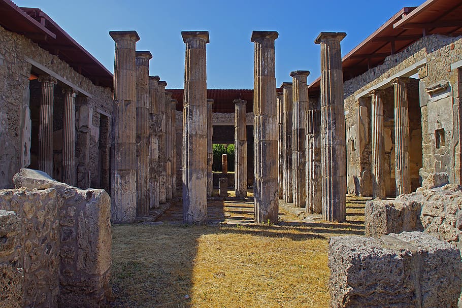 Pompeii, Villa, Antik, Reruntuhan, Warisan, Italia, reruntuhan kuno, roman, sejarah, kuno