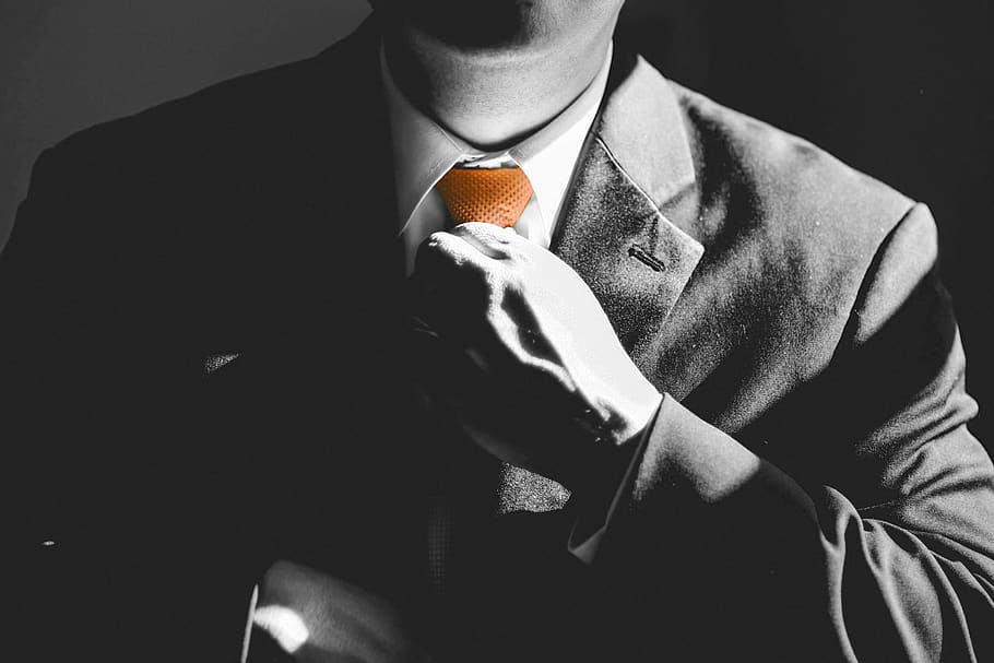 negócios, homem, gravata, laranja, empresário, sucesso, terno, liderança, profissional, bem sucedido