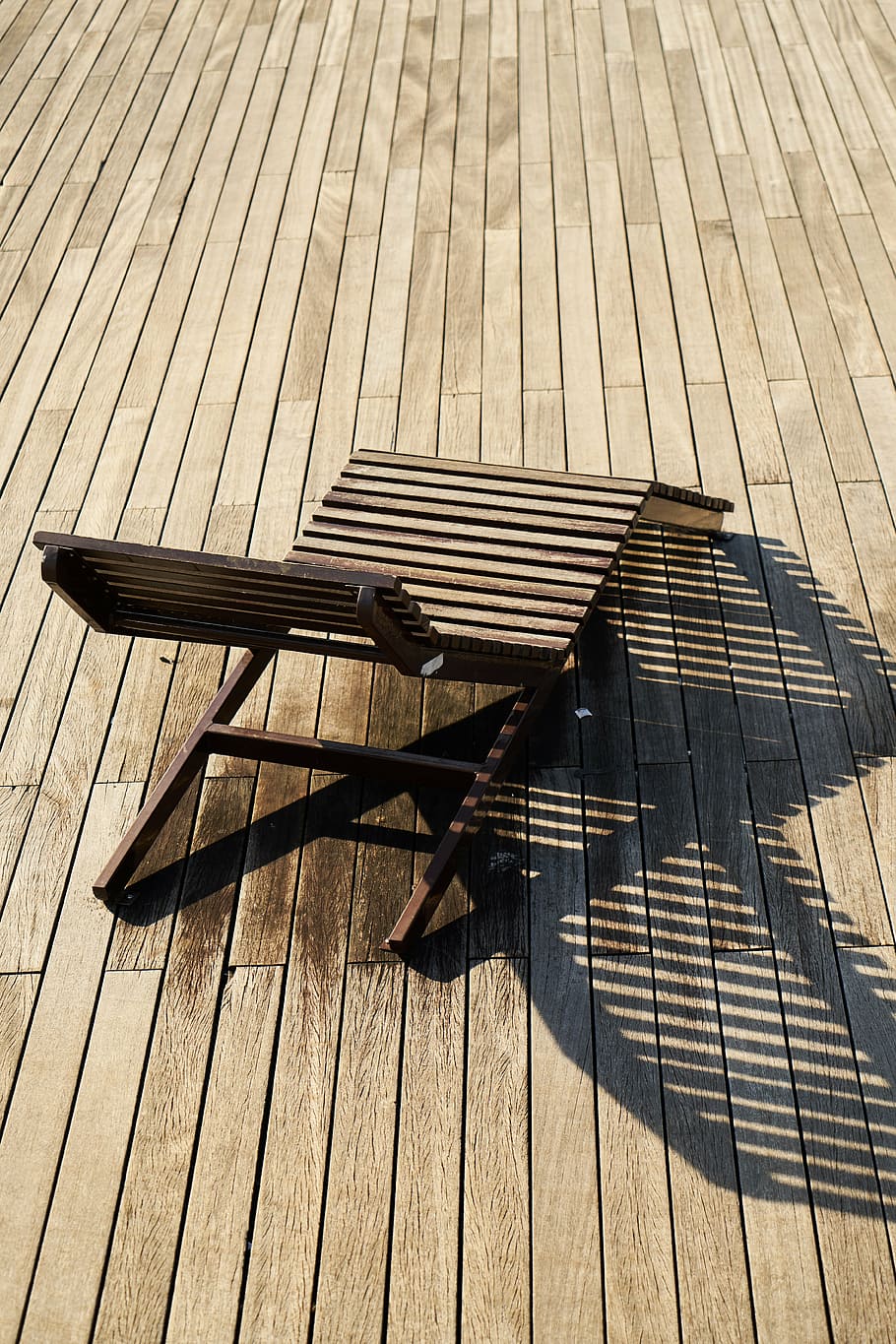 sunbeds, brown, shadow, summer, hot, light, peace, wood, composition, wood - material
