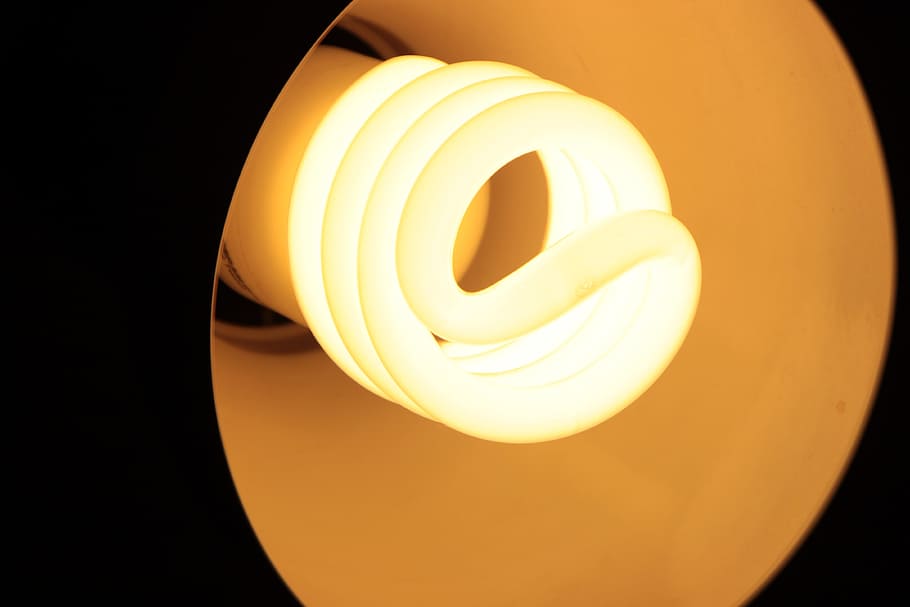 点灯, 白, cfl電球, cfl, 電球, ライト, コンパクト, ランプ, エネルギー, 蛍光灯