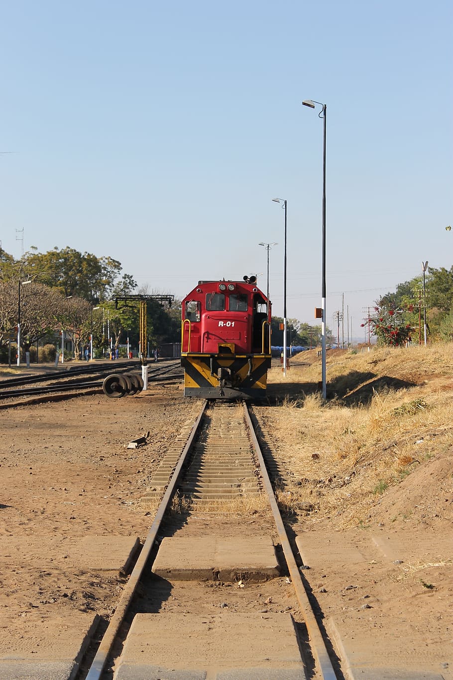 train, train tracks, zimbabwe, rail transportation, track, railroad track, sky, transportation, mode of transportation, nature